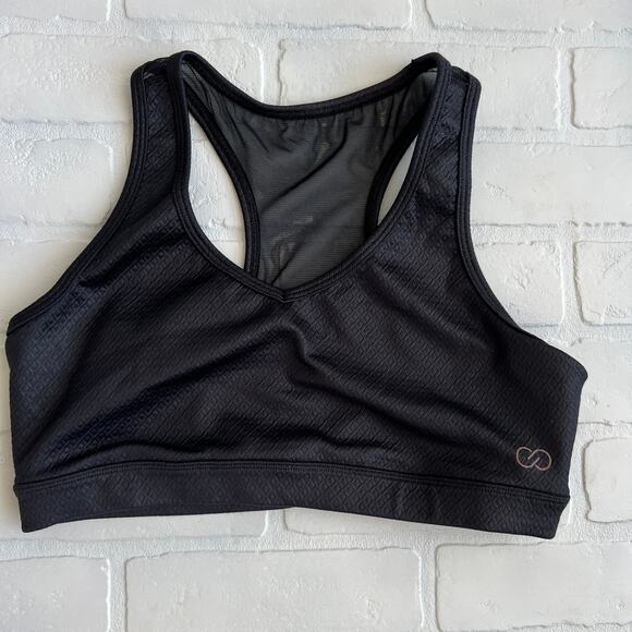 CALIA Black Sports Bra Embossed Texture with Mesh Back- sz M - Picture 1 of 4